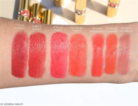 ysl rouge volupte shine oil in stick corail trench swatches|YSL rouge volupte shine.